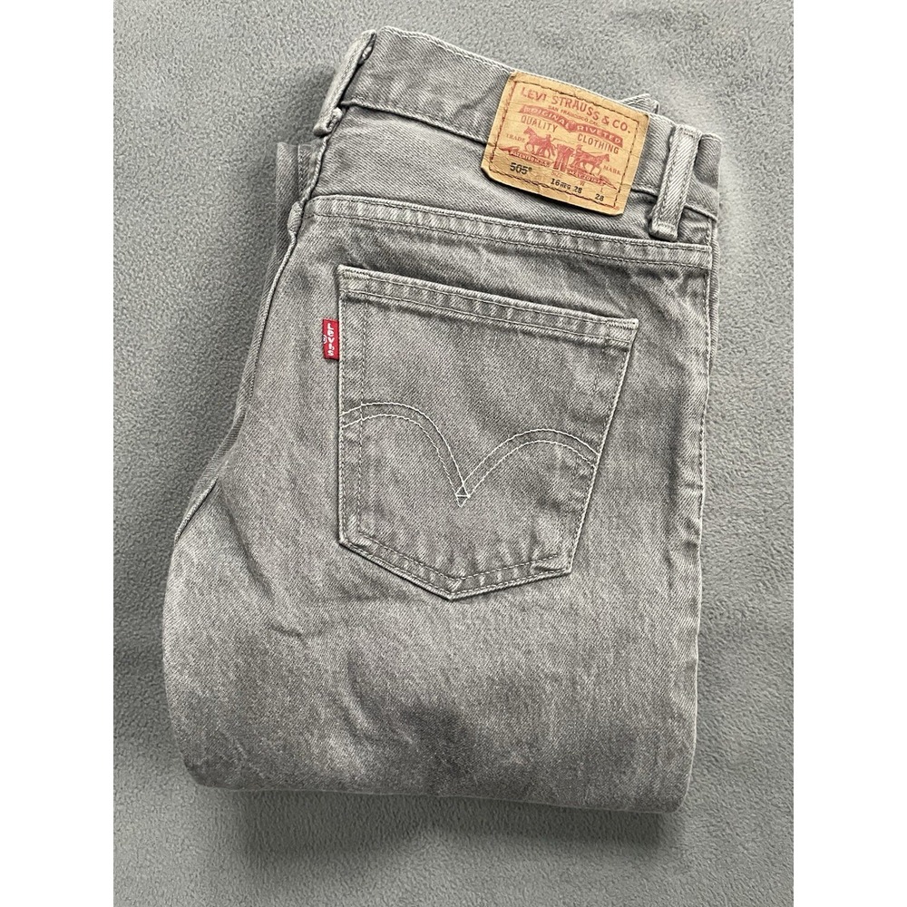 Levi's‎ 505 Straight Leg Jeans Women's Size 17 Reg Gray 28x28